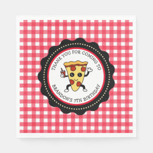 Personalised Pizza Party Birthday Paper  Napkin