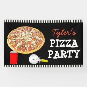 Personalised Pizza Party Birthday Party Banner