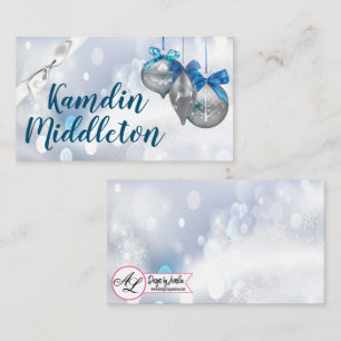 Personalised Place Cards Ornaments Snowflakes Snow