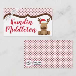 Personalised Place Cards Reindeer Christmas XMAS P