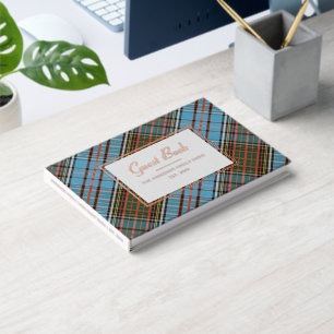 Personalised Plaid Clan Anderson Elegant Tartan Guest Book