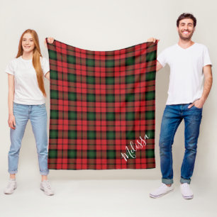 Personalised Plaid Clan Kerr Tartan Pattern Fleece Blanket