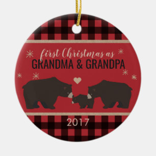 Personalised Plaid Grandparent's Ornament
