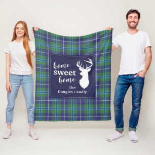 Personalised Plaid Holiday Clan Douglas Tartan Fleece Blanket