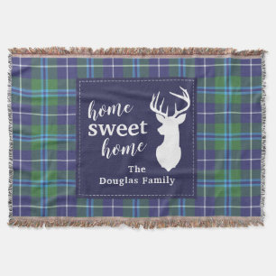 Personalised Plaid Holiday Clan Douglas Tartan Throw Blanket