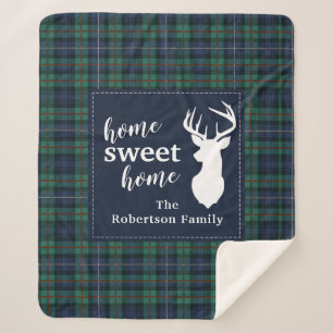 Personalised Plaid Holiday Tartan Clan Robertson Sherpa Blanket