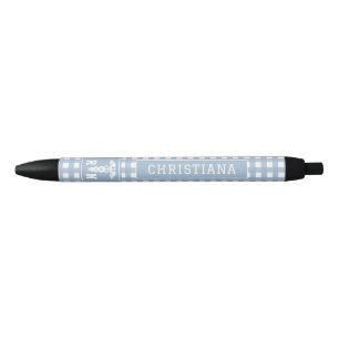 Personalised Plaid Pattern RN Registered Nurse Black Ink Pen