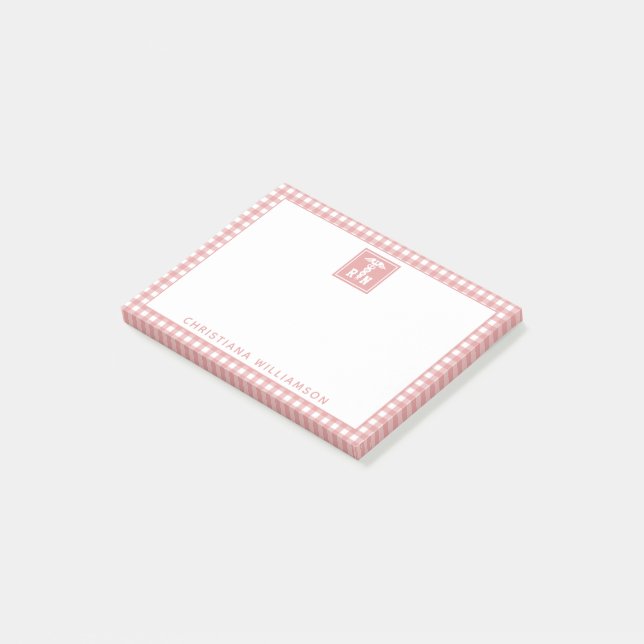 Personalised Plaid Pattern RN Registered Nurse Post-it Notes (Angled)