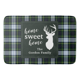 Personalised Plaid Sweet Home Tartan Clan Gordon Bath Mat
