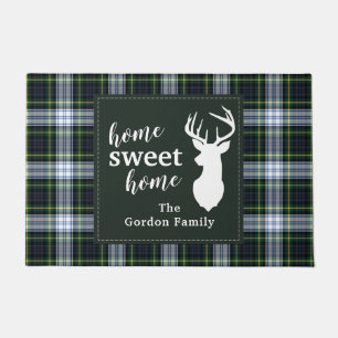 Personalised Plaid Sweet Home Tartan Clan Gordon Doormat