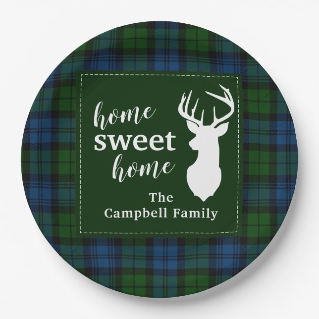 Personalised Plaid Tartan Clan Campbell Military Paper Plate (Front)