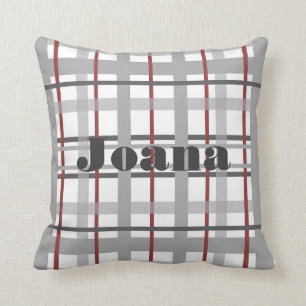 Personalised Plaid Throw Pillow
