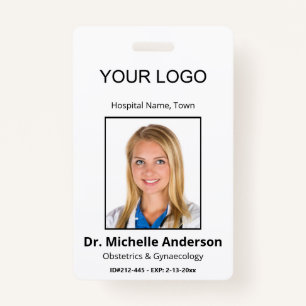 Personalised Plain White Doctor Photo Identity ID Badge