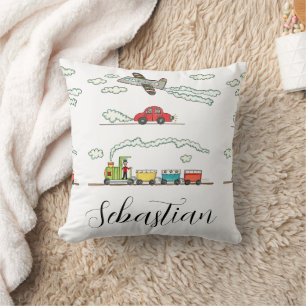 Personalised Plane, Train and Car Cushion