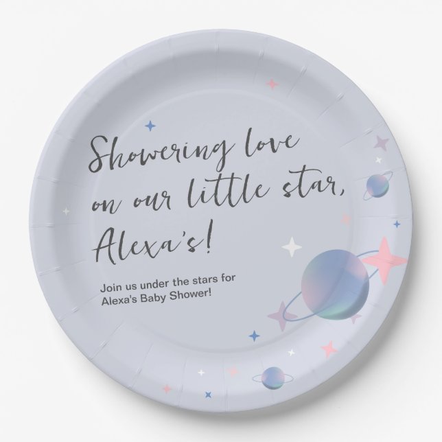 Personalised Planet and Star Paper Plates (Front)