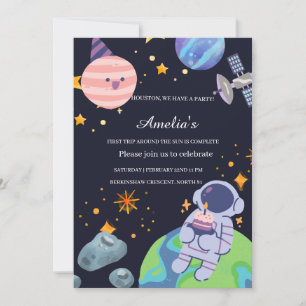Personalised Planet Birthday Party Invitation Card