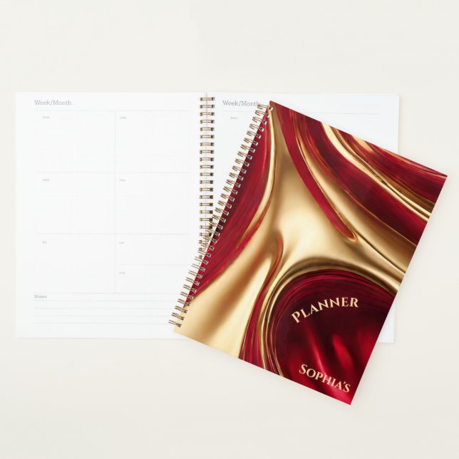 Personalised Planner- Red and Gold- Planner (Display)