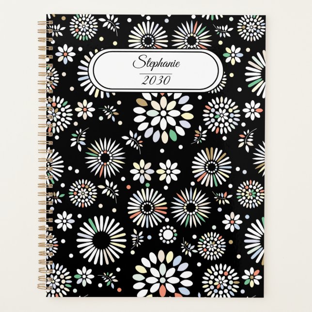 Personalised planner with a geometric flowers (Front)