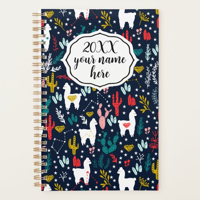 Personalised Planner with Alpacas (Front)
