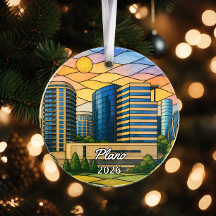 Personalised Plano Acrylic Ornament, Custom Texas Ornament