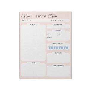 Personalised Plans For Today Pink Daily Planner Notepad