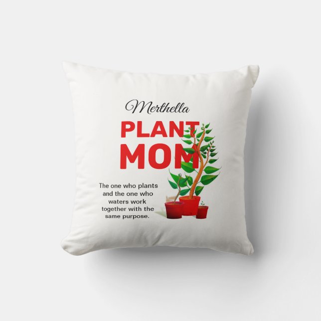 Personalised PLANT MOM Christian Cushion (Front)