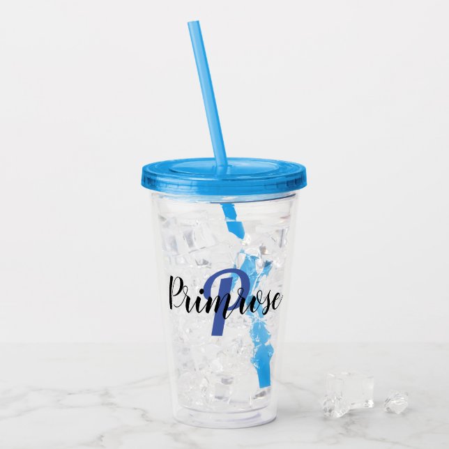 Personalised Plastic Tumbler With Lid And Straw (Front Ice)