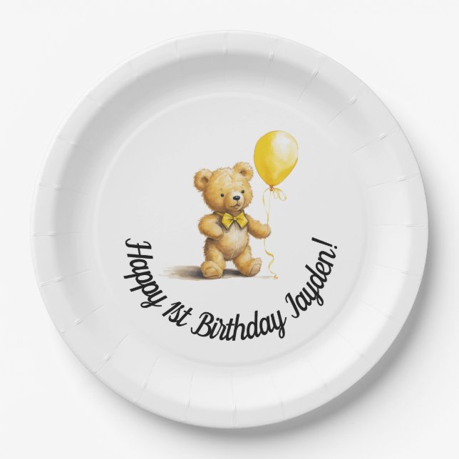 Personalised Plates, for Birthday, Baby Shower,  Paper Plate (Front)