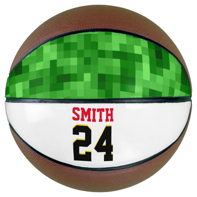 Personalised Player Award Ball Green Red Black  Basketball (Front)