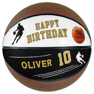 Personalised Player Silhouette Happy Birthday Basketball