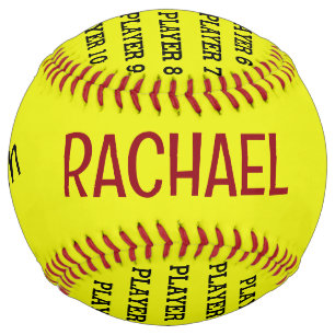 Personalised player softball ball