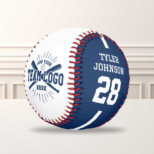 Personalised Player Team Logo Blue Baseball