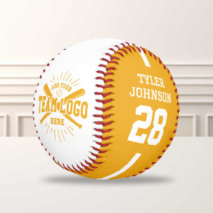 Personalised Player Team Logo Yellow Baseball