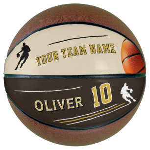 Personalised Player Team Name Silhouette Basketball