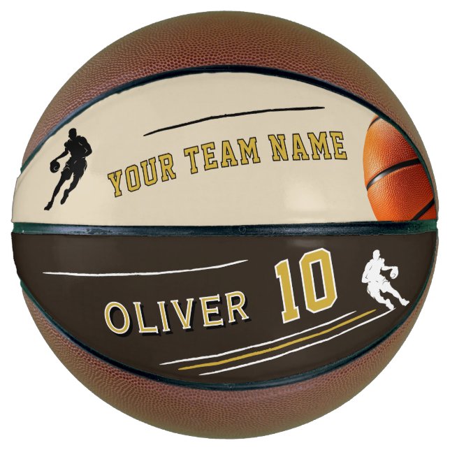 Personalised Player Team Name Silhouette Basketball (Front)