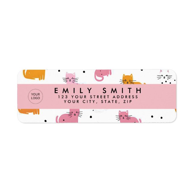 Personalised Playful Cat Pattern with Polka Dots  (Front)