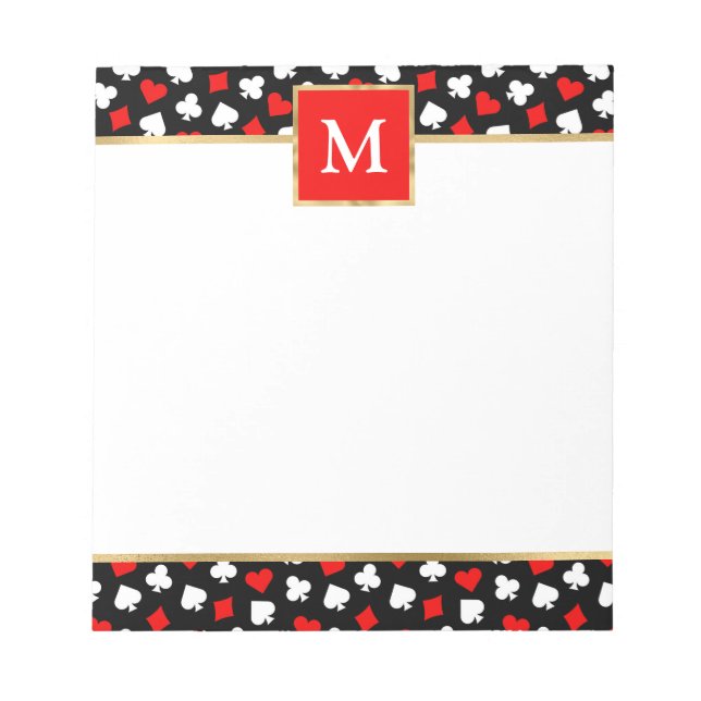 Personalised Playing Card Suit Notepad (Front)