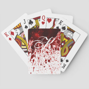 Personalised Playing Cards Blood Splatter Vampire