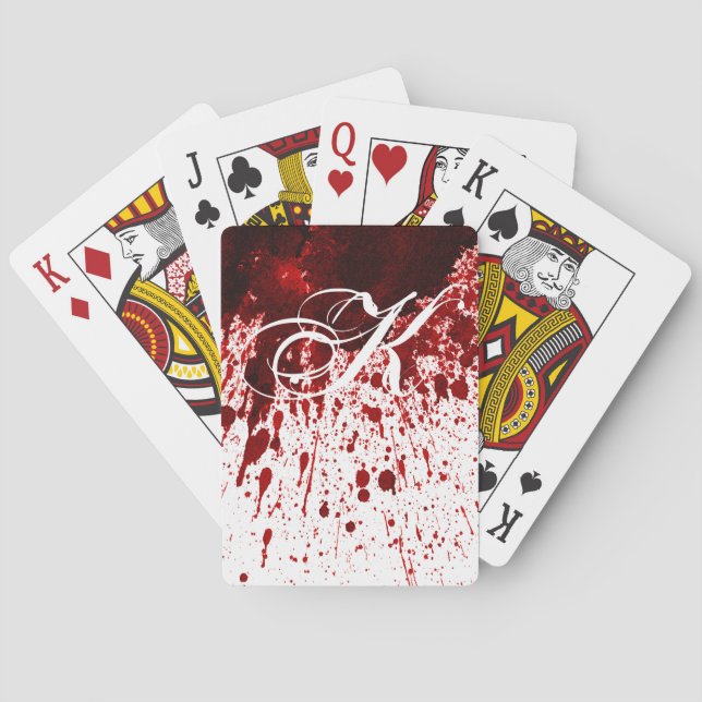 Personalised Playing Cards Blood Splatter Vampire (Back)
