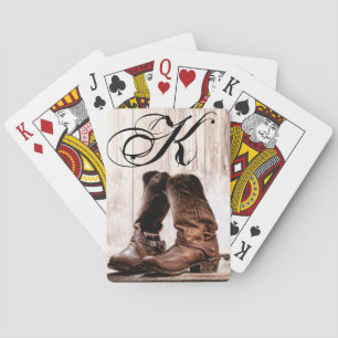 Personalised Playing Cards Boots Country Rustic We