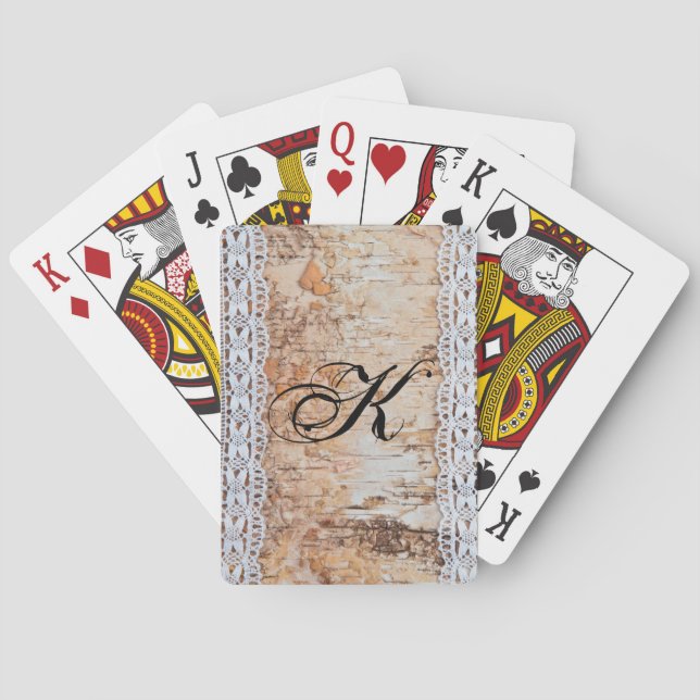 Personalised Playing Cards Country Barn Wood Lace (Back)