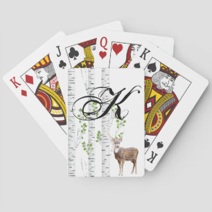 Personalised Playing Cards Deer Doe Buck Forest Wo