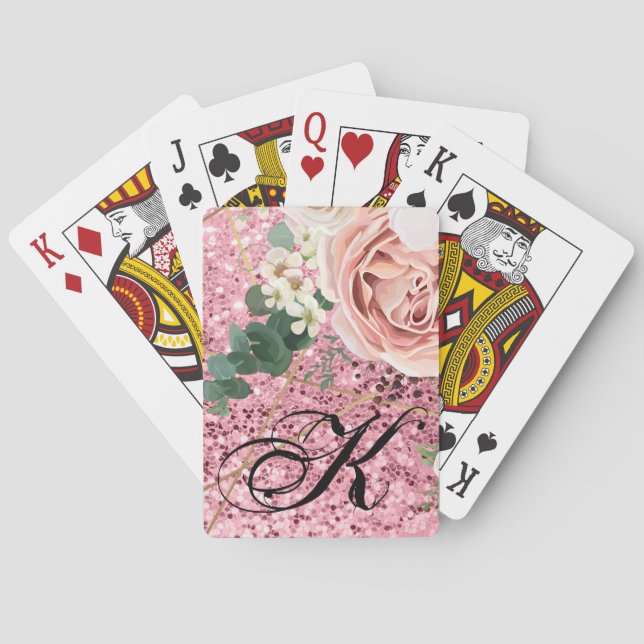 Personalised Playing Cards Geometric Garden Rose (Back)