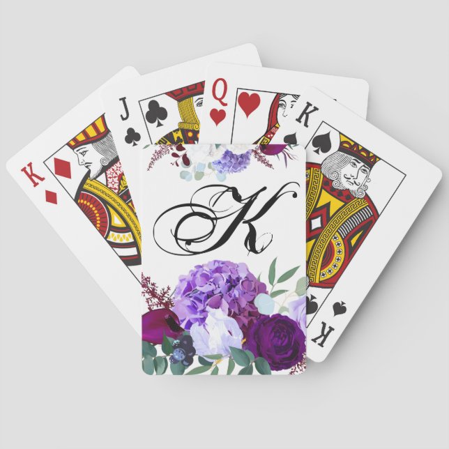 Personalised Playing Cards Lavender Hibiscus on (Back)