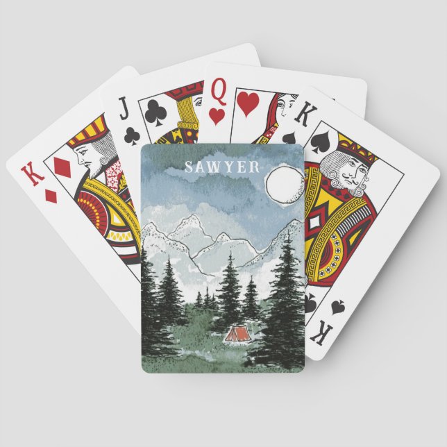 Personalised Playing Cards Mountain Camp  (Back)