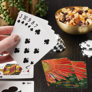 Personalised Playing Cards - Orange Gerbera Daisy