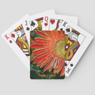 Personalised Playing Cards - Orange Gerbera Daisy