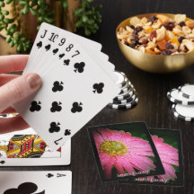 Personalised Playing Cards - Pink Gerbera Daisy