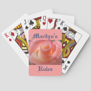 Personalised Playing Cards Pink Rose Your Rules