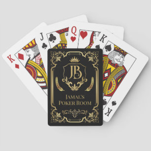 Personalised Playing Cards w. Gold Name & Initials